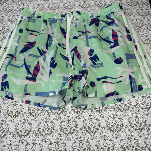 Adidas Swim Trunks Men‎ Size Large Hawaiian Theme Green - Picture 1 of 8